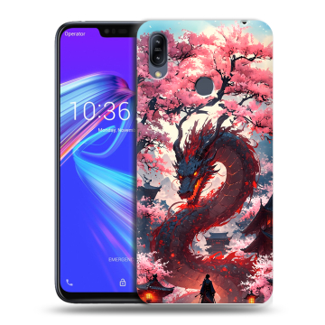 Силиконовый противоударный чехол на ASUS ZenFone Max M2 с принтом Дракон Японский