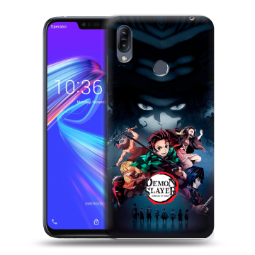 Силиконовый противоударный чехол на ASUS ZenFone Max M2 с принтом Demon Slayer Клинок рассекающий демонов