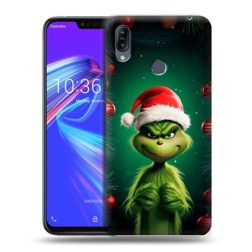 Силиконовый противоударный чехол на ASUS ZenFone Max M2 с принтом Гринч Новый год Рождество Силиконовый противоударный чехол на ASUS ZenFone Max M2 с принтом Гринч Новый год Рождество
