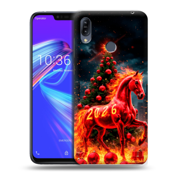 Силиконовый противоударный чехол на ASUS ZenFone Max M2 с принтом Новый год Силиконовый противоударный чехол на ASUS ZenFone Max M2 с принтом Новый год