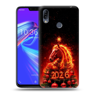 Силиконовый противоударный чехол на ASUS ZenFone Max M2 с принтом Новый год Силиконовый противоударный чехол на ASUS ZenFone Max M2 с принтом Новый год