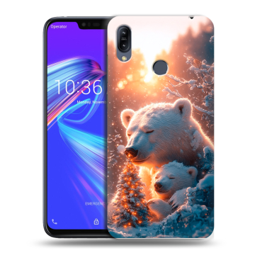 Силиконовый противоударный чехол на ASUS ZenFone Max M2 с принтом Новый год Силиконовый противоударный чехол на ASUS ZenFone Max M2 с принтом Новый год