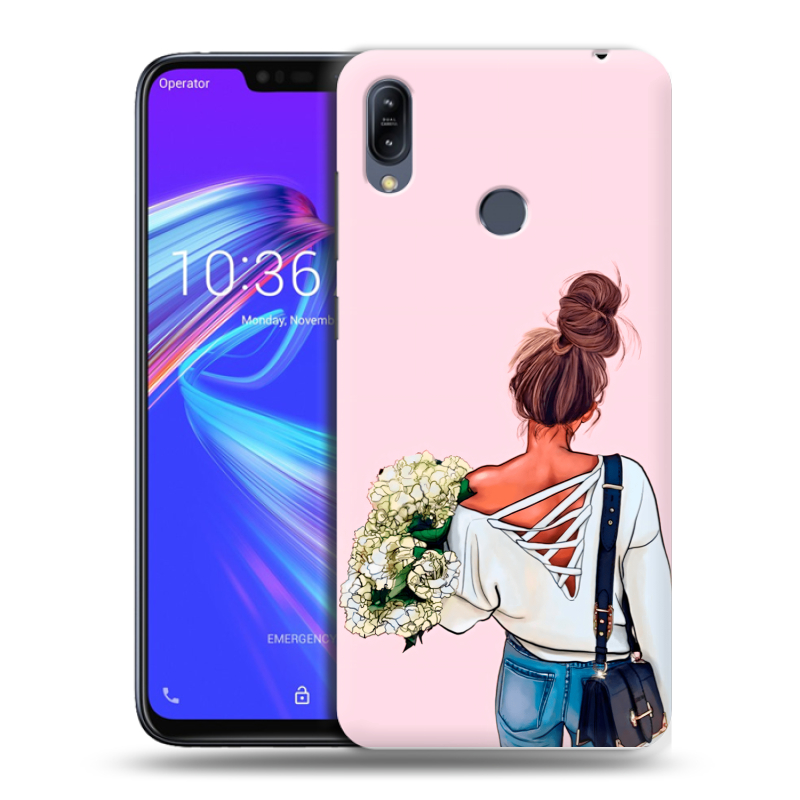 Пластиковый чехол на ASUS ZenFone Max M2 с принтом Девушка и букет Пластиковый чехол на ASUS ZenFone Max M2 с принтом Девушка и букет