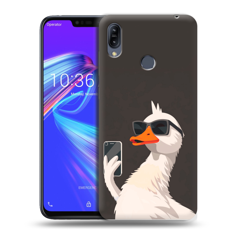 Силиконовый противоударный чехол на ASUS ZenFone Max M2 с принтом утка в очках Силиконовый противоударный чехол на ASUS ZenFone Max M2 с принтом утка в очках