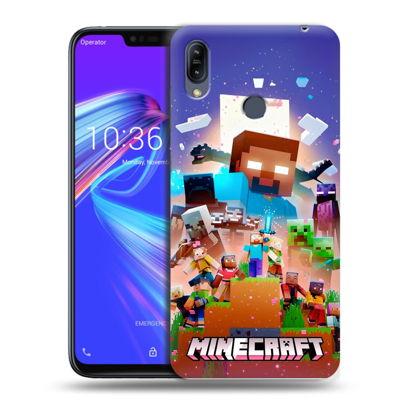 Силиконовый противоударный чехол на ASUS ZenFone Max M2 с принтом Майнкрафт Minecraft Силиконовый противоударный чехол на ASUS ZenFone Max M2 с принтом Майнкрафт Minecraft