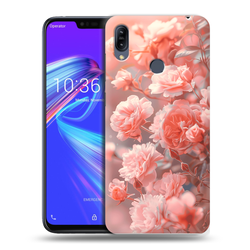 Силиконовый противоударный чехол на ASUS ZenFone Max M2 с принтом Розы цветы Силиконовый противоударный чехол на ASUS ZenFone Max M2 с принтом Розы цветы