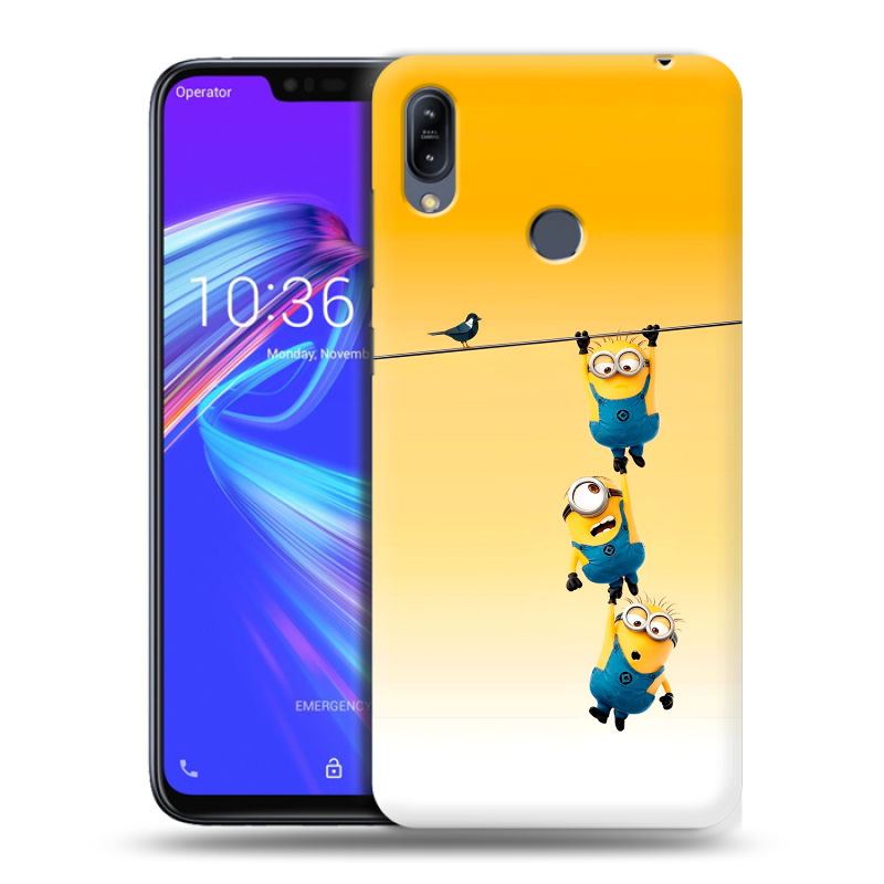 Силиконовый противоударный чехол на ASUS ZenFone Max M2 с принтом Миньоны Силиконовый противоударный чехол на ASUS ZenFone Max M2 с принтом Миньоны