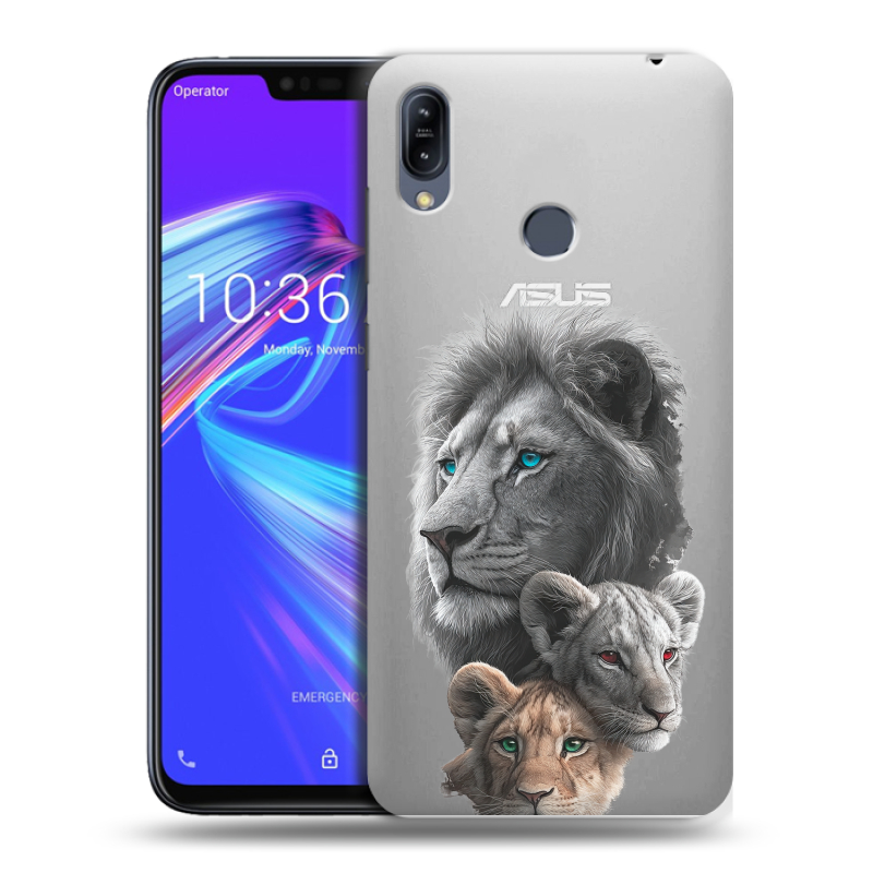 Силиконовый противоударный чехол на ASUS ZenFone Max M2 с принтом Львы Силиконовый противоударный чехол на ASUS ZenFone Max M2 с принтом Львы