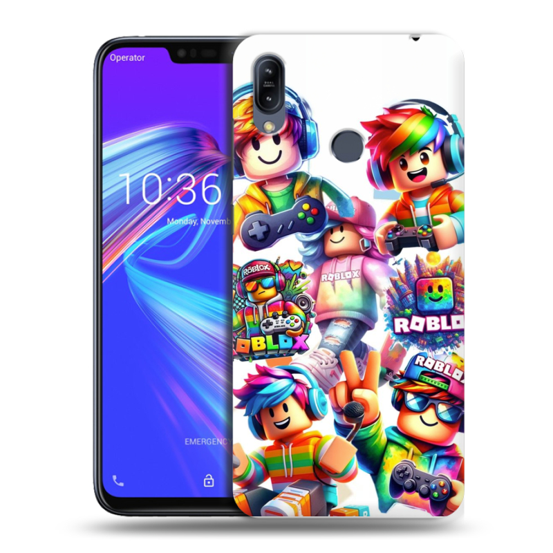 Силиконовый противоударный чехол на ASUS ZenFone Max M2 с принтом Roblox Роблокс Силиконовый противоударный чехол на ASUS ZenFone Max M2 с принтом Roblox Роблокс