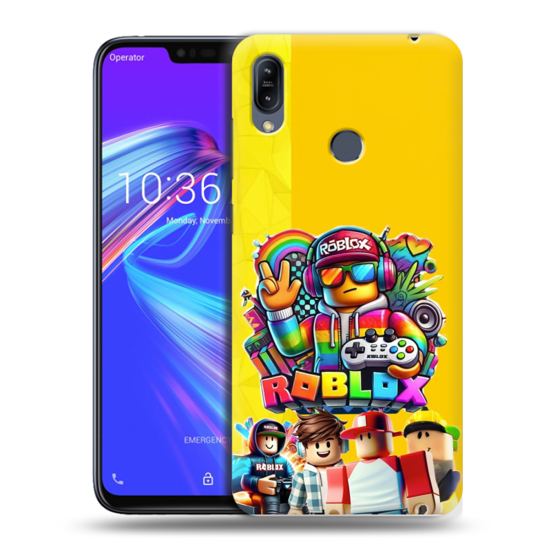 Силиконовый противоударный чехол на ASUS ZenFone Max M2 с принтом Roblox Роблокс Силиконовый противоударный чехол на ASUS ZenFone Max M2 с принтом Roblox Роблокс