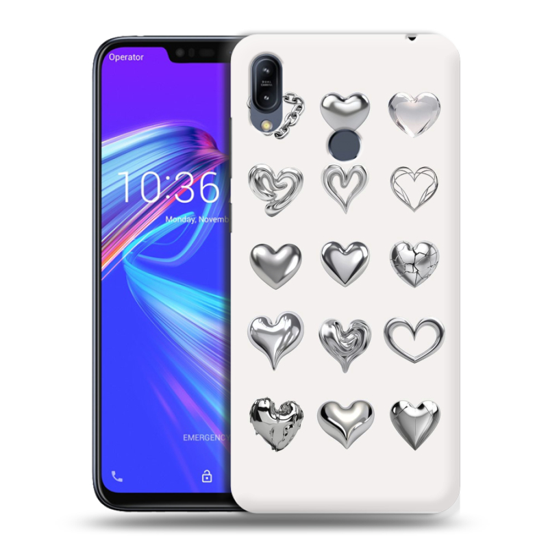 Силиконовый противоударный чехол на ASUS ZenFone Max M2 с принтом Y2K сердечки Силиконовый противоударный чехол на ASUS ZenFone Max M2 с принтом Y2K сердечки