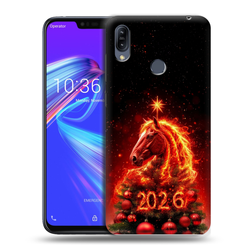 Пластиковый чехол на ASUS ZenFone Max M2 с принтом Новый год Пластиковый чехол на ASUS ZenFone Max M2 с принтом Новый год