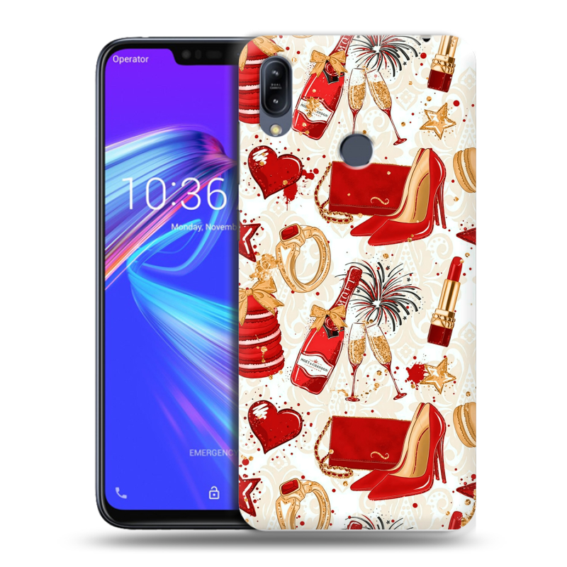Силиконовый противоударный чехол на ASUS ZenFone Max M2 с принтом Новый год Силиконовый противоударный чехол на ASUS ZenFone Max M2 с принтом Новый год