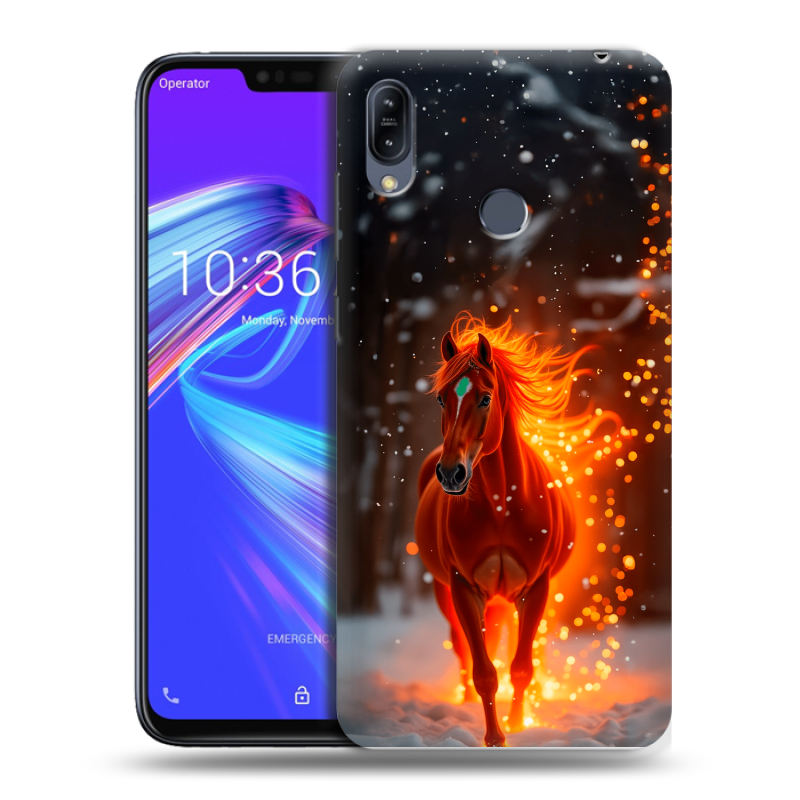 Силиконовый противоударный чехол на ASUS ZenFone Max M2 с принтом Новый год Силиконовый противоударный чехол на ASUS ZenFone Max M2 с принтом Новый год