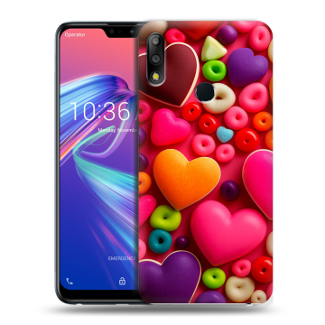 Силиконовый чехол на ASUS ZenFone Max Pro M2 с принтом Сердечки Силиконовый чехол на ASUS ZenFone Max Pro M2 с принтом Сердечки