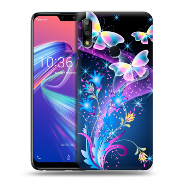 Силиконовый чехол на ASUS ZenFone Max Pro M2 с принтом Бабочки