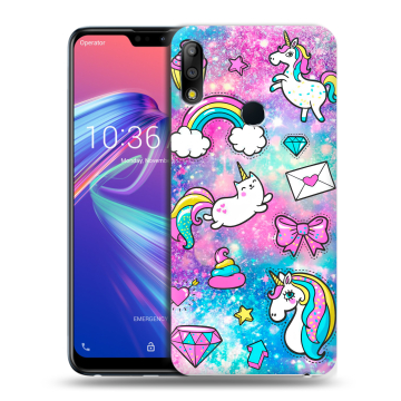 Силиконовый чехол на ASUS ZenFone Max Pro M2 с принтом Единороги