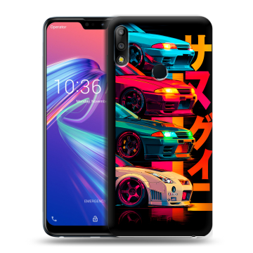 Силиконовый чехол на ASUS ZenFone Max Pro M2 с принтом Гоночные машины Силиконовый чехол на ASUS ZenFone Max Pro M2 с принтом Гоночные машины