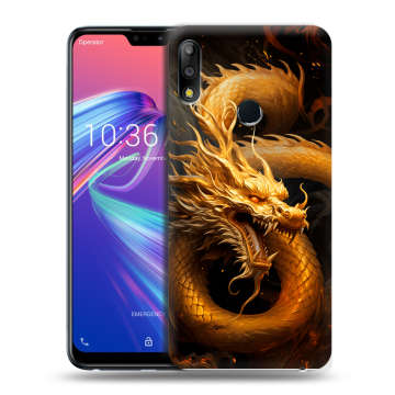 Силиконовый чехол на ASUS ZenFone Max Pro M2 с принтом Золотой дракон Силиконовый чехол на ASUS ZenFone Max Pro M2 с принтом Золотой дракон
