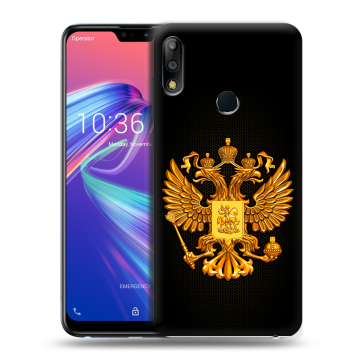 Силиконовый чехол на ASUS ZenFone Max Pro M2 с принтом Герб России желтый Силиконовый чехол на ASUS ZenFone Max Pro M2 с принтом Герб России желтый