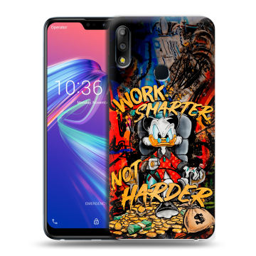 Силиконовый чехол на ASUS ZenFone Max Pro M2 с принтом Дональд Дак Деньги Силиконовый чехол на ASUS ZenFone Max Pro M2 с принтом Дональд Дак Деньги
