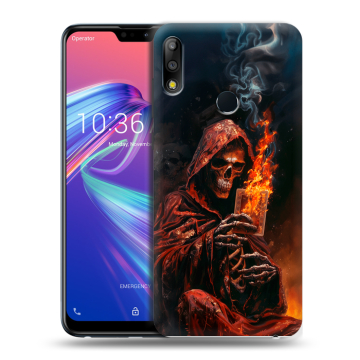 Силиконовый чехол на ASUS ZenFone Max Pro M2 с принтом Скелет и карты