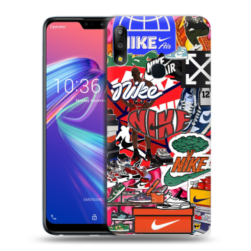 Силиконовый чехол на ASUS ZenFone Max Pro M2 с принтом Найк Nike яркий