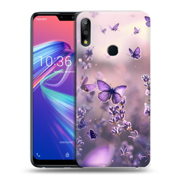 Силиконовый чехол на ASUS ZenFone Max Pro M2 с принтом бабочки и лаванда Силиконовый чехол на ASUS ZenFone Max Pro M2 с принтом бабочки и лаванда