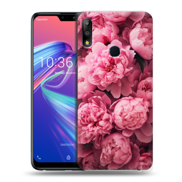 Силиконовый чехол на ASUS ZenFone Max Pro M2 с принтом цветы пионы