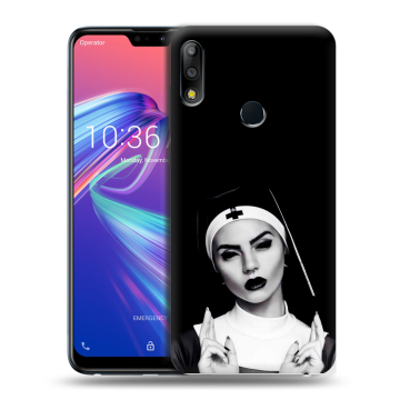 Силиконовый чехол на ASUS ZenFone Max Pro M2 с принтом монашка Силиконовый чехол на ASUS ZenFone Max Pro M2 с принтом монашка