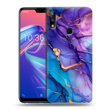 Силиконовый чехол на ASUS ZenFone Max Pro M2 с принтом синий мрамор Силиконовый чехол на ASUS ZenFone Max Pro M2 с принтом синий мрамор