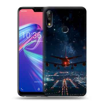 Силиконовый чехол на ASUS ZenFone Max Pro M2 с принтом самолет