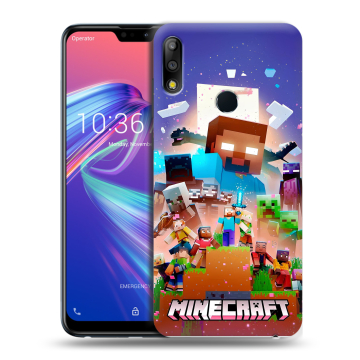 Силиконовый чехол на ASUS ZenFone Max Pro M2 с принтом Майнкрафт Minecraft Силиконовый чехол на ASUS ZenFone Max Pro M2 с принтом Майнкрафт Minecraft