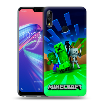 Силиконовый чехол на ASUS ZenFone Max Pro M2 с принтом Майнкрафт Силиконовый чехол на ASUS ZenFone Max Pro M2 с принтом Майнкрафт