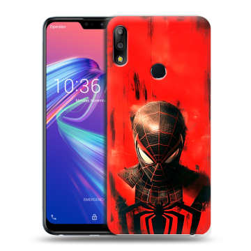 Силиконовый чехол на ASUS ZenFone Max Pro M2 с принтом человек паук spiderman
