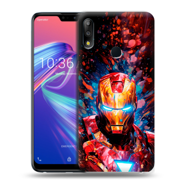 Силиконовый чехол на ASUS ZenFone Max Pro M2 с принтом Железный человек Ironman