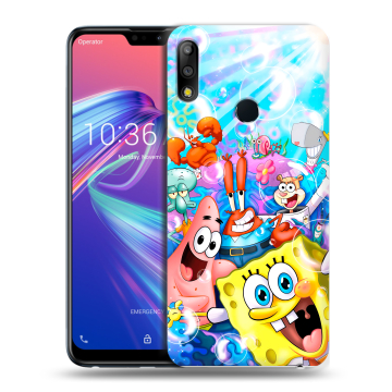 Силиконовый чехол на ASUS ZenFone Max Pro M2 с принтом спанчбоб спанч боб Силиконовый чехол на ASUS ZenFone Max Pro M2 с принтом спанчбоб спанч боб