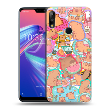 Силиконовый чехол на ASUS ZenFone Max Pro M2 с принтом капибары Силиконовый чехол на ASUS ZenFone Max Pro M2 с принтом капибары