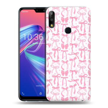 Силиконовый чехол на ASUS ZenFone Max Pro M2 с принтом Розовые бантики Силиконовый чехол на ASUS ZenFone Max Pro M2 с принтом Розовые бантики