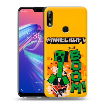 Силиконовый чехол на ASUS ZenFone Max Pro M2 с принтом Майнкрафт Minecraft