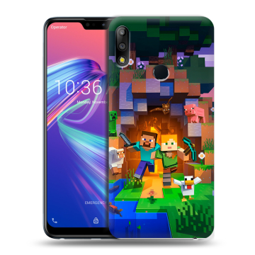 Силиконовый чехол на ASUS ZenFone Max Pro M2 с принтом Майнкрафт Minecraft Силиконовый чехол на ASUS ZenFone Max Pro M2 с принтом Майнкрафт Minecraft