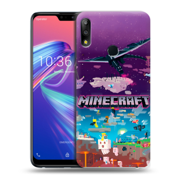 Силиконовый чехол на ASUS ZenFone Max Pro M2 с принтом Майнкрафт Minecraft