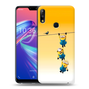 Силиконовый чехол на ASUS ZenFone Max Pro M2 с принтом Миньоны