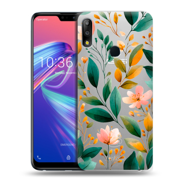 Силиконовый чехол на ASUS ZenFone Max Pro M2 с принтом Цветы паттерн