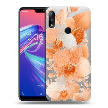Силиконовый чехол на ASUS ZenFone Max Pro M2 с принтом Бежевые цветы