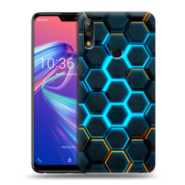 Силиконовый чехол на ASUS ZenFone Max Pro M2 с принтом Неоновые соты