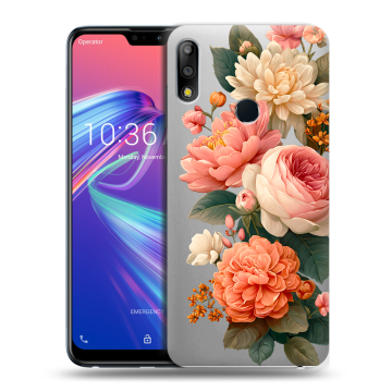 Силиконовый чехол на ASUS ZenFone Max Pro M2 с принтом цветы Силиконовый чехол на ASUS ZenFone Max Pro M2 с принтом цветы