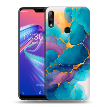Силиконовый чехол на ASUS ZenFone Max Pro M2 с принтом Мрамор блестки Силиконовый чехол на ASUS ZenFone Max Pro M2 с принтом Мрамор блестки