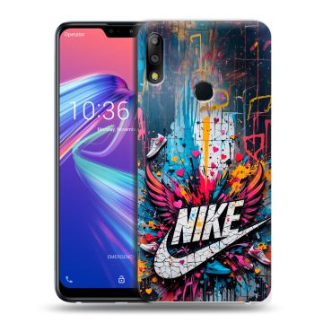 Силиконовый чехол на ASUS ZenFone Max Pro M2 с принтом Nike Найк Силиконовый чехол на ASUS ZenFone Max Pro M2 с принтом Nike Найк