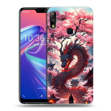 Силиконовый чехол на ASUS ZenFone Max Pro M2 с принтом Дракон Японский